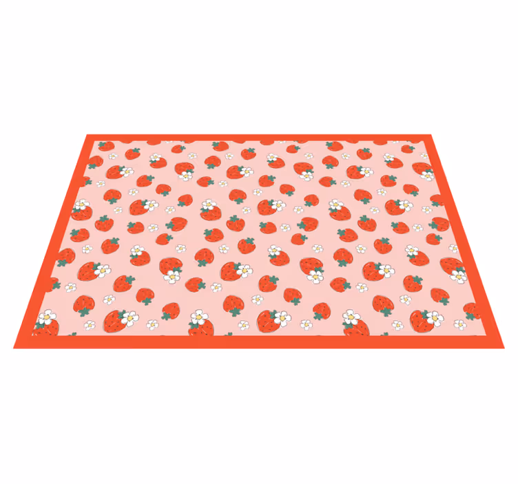 Tappeto vinile fiori motivo floreale a fragola - TenStickers