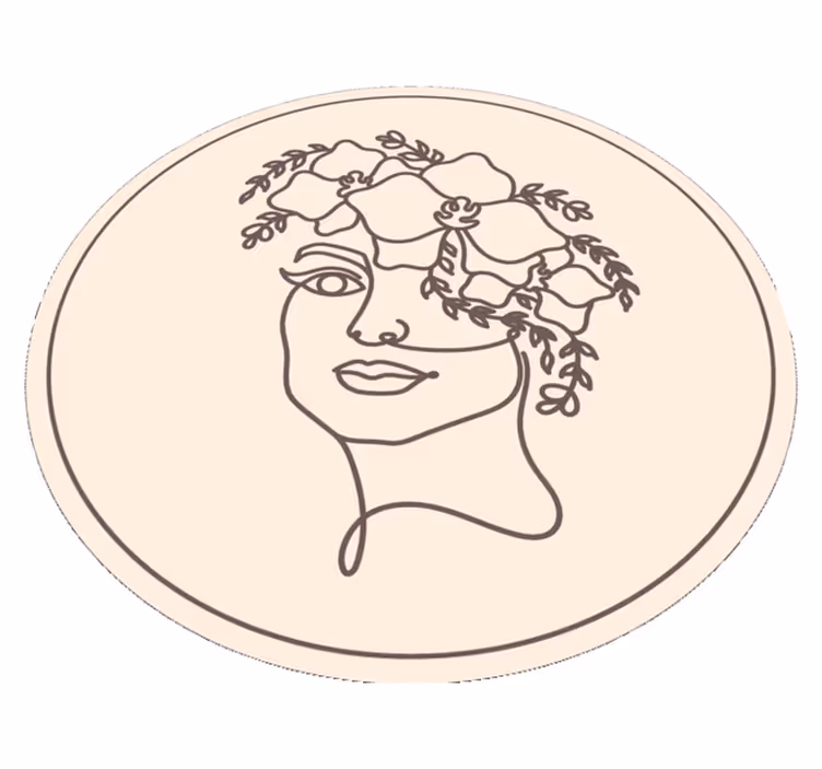Tappeto vinile rotondo illustrazione di schizzo botanico - TenStickers
