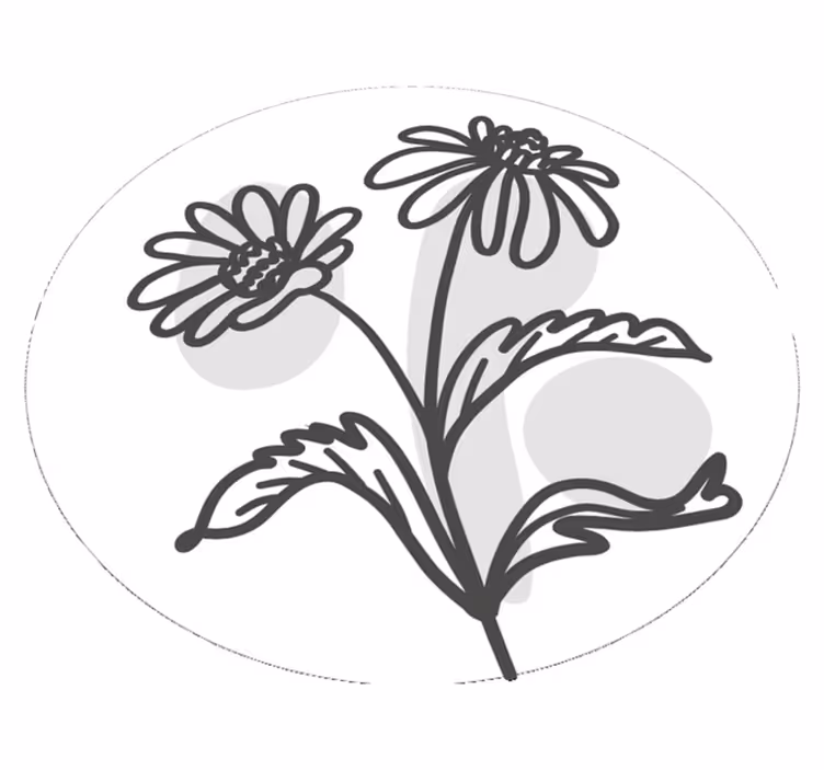 Tappeto vinile rotondo elegante motivo floreale - TenStickers