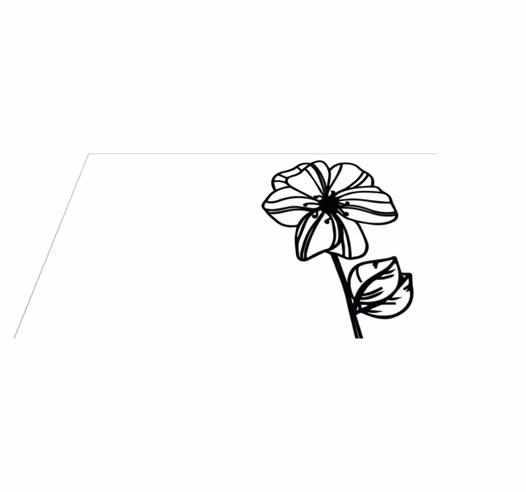 Tappeto vinile fiori elegante design in bianco e nero - TenStickers