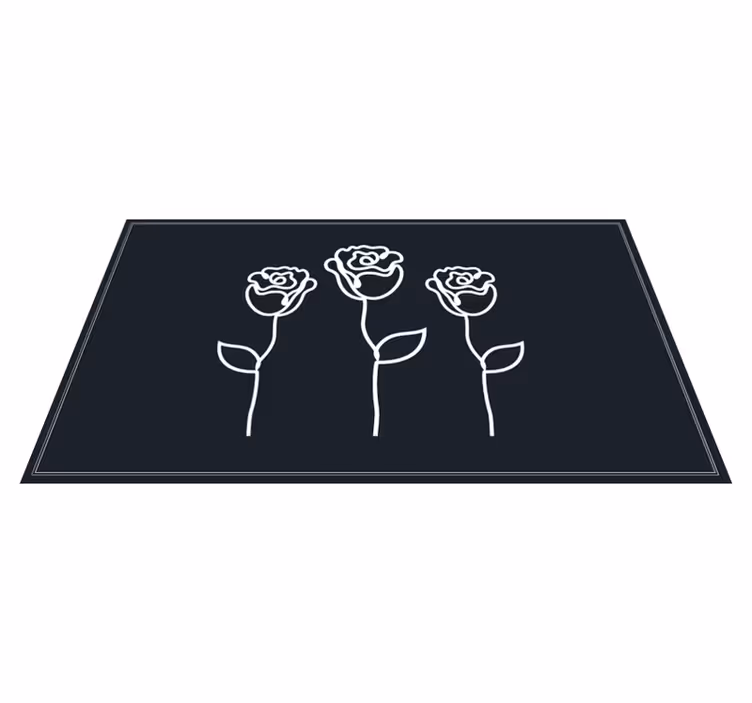 Tappeto vinile fiori rappresentazione di schizzo botanico - TenStickers