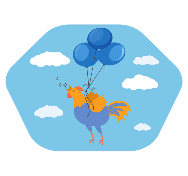 Tappeto vinile per bambini palloncini gallo allegro - TenStickers