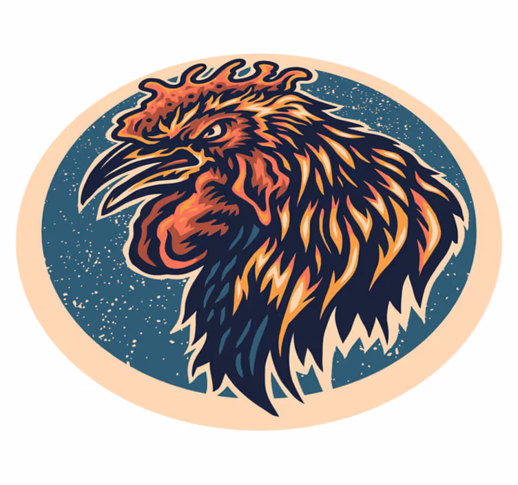 Tappeto vinile per ragazzi illustrazione testa di gallo - TenStickers