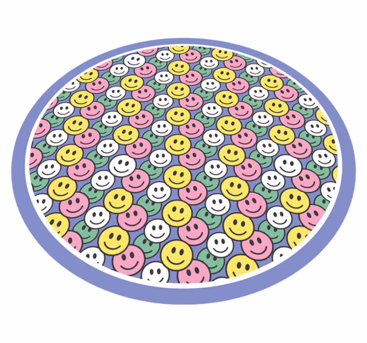 Tappeto vinile per bambini faccine sorridenti felici - TenStickers