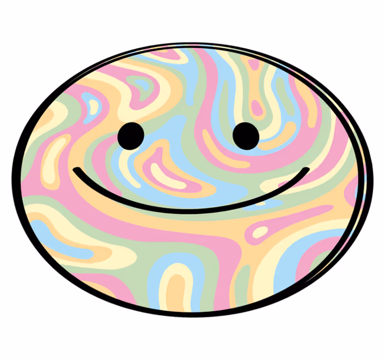 Tappeto vinile per ragazzi cerchio del sorriso felice - TenStickers