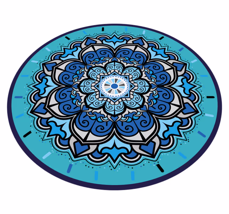 Tappeto vinile rotondo intricato mandala blu - TenStickers