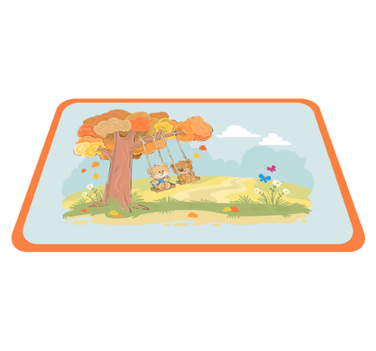 Tappeto vinile per bambini orsetti sulle altalene - TenStickers