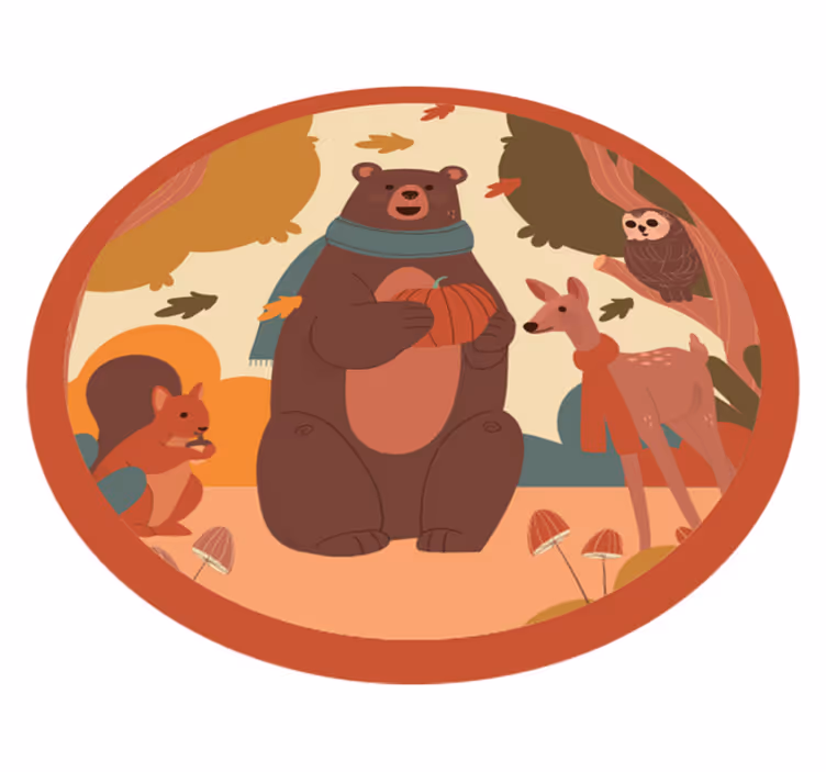 Tappeto vinile bebé amici animali della foresta - TenStickers