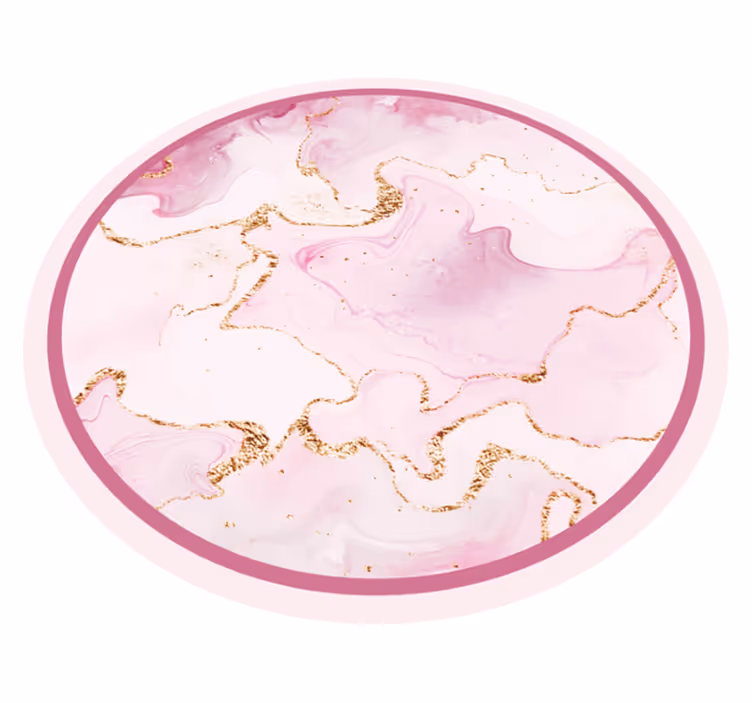 Tappeto vinile effetto marmo elegante vortice rosa - TenStickers