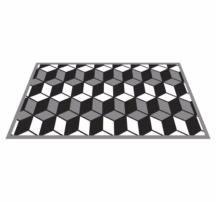 Tappeto vinile geometrico a motivi cubici - TenStickers