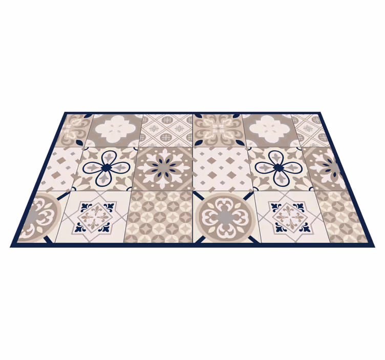 Tappeto vinile piastrelle design elegante beige - TenStickers
