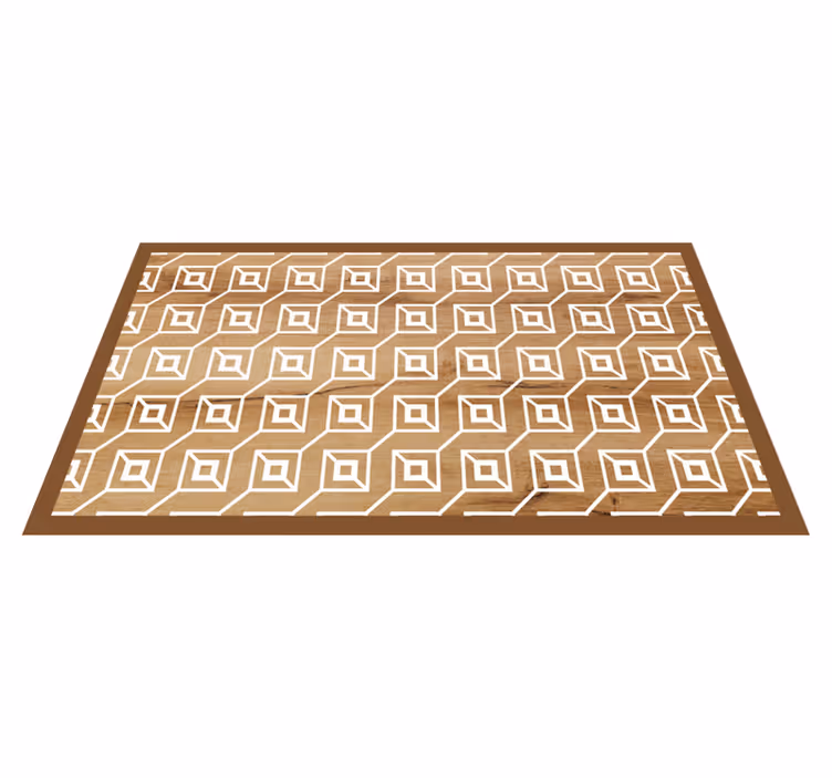 Tappeto vinile effetto legno motivi geometrici - TenStickers