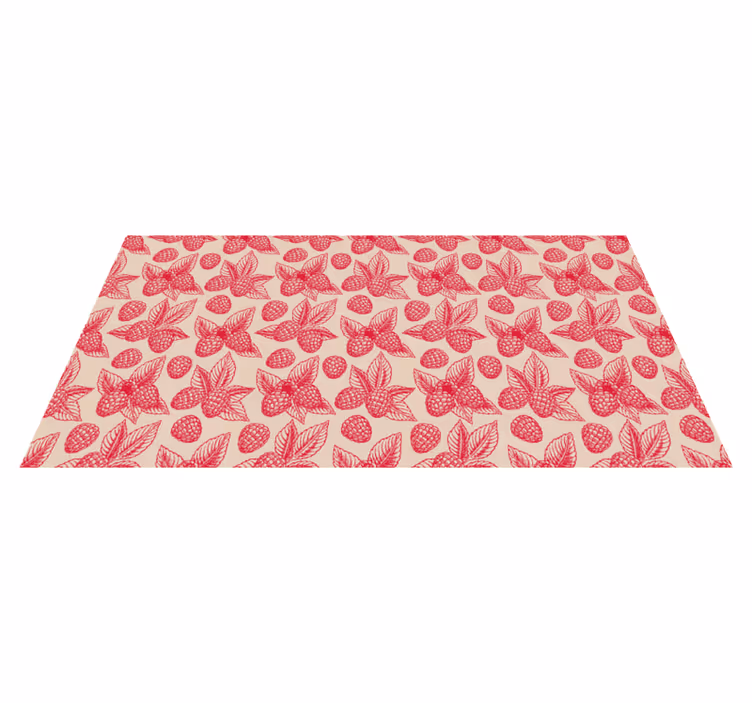 Tappeto pvc cucina motivo a foglia di lampone - TenStickers