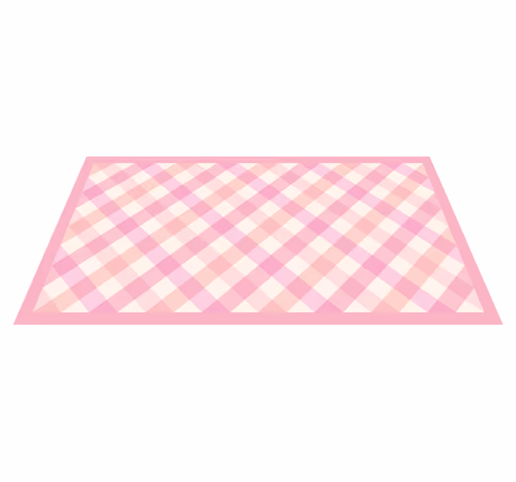 Tappeto vinile strisce motivo a quadretti rosa - TenStickers