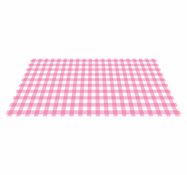 Tappeto vinile strisce motivo a quadri rosa - TenStickers