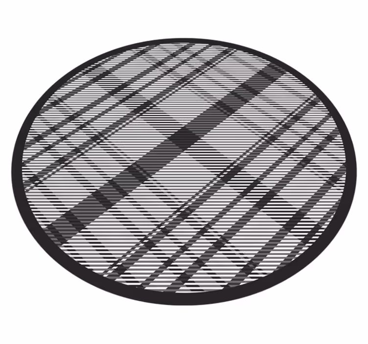 Tappeto vinile strisce motivo scozzese nero - TenStickers