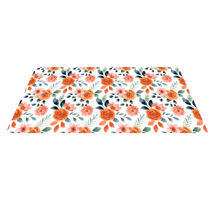 Tappeto vinile fiori delizioso motivo botanico - TenStickers
