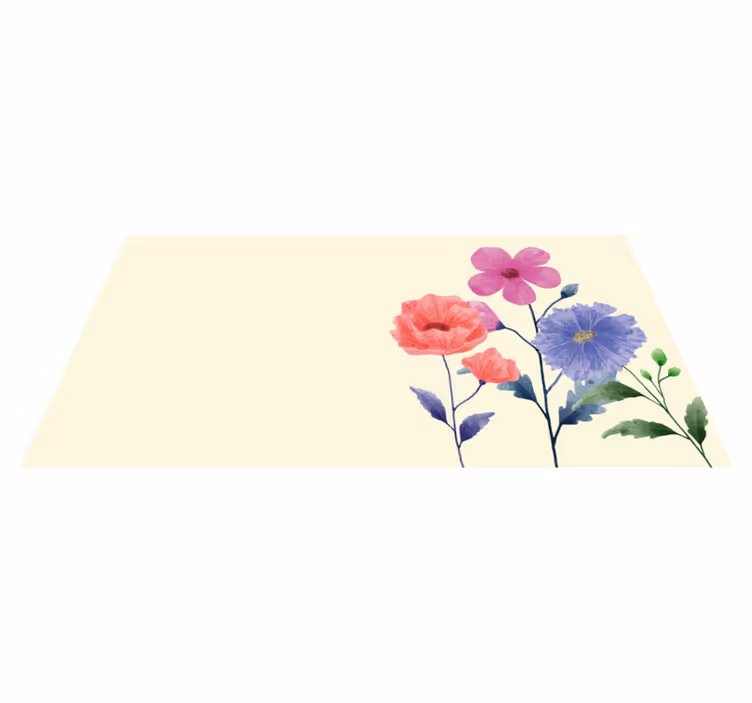 Tappeto vinile fiori composizione botanica vibrante - TenStickers