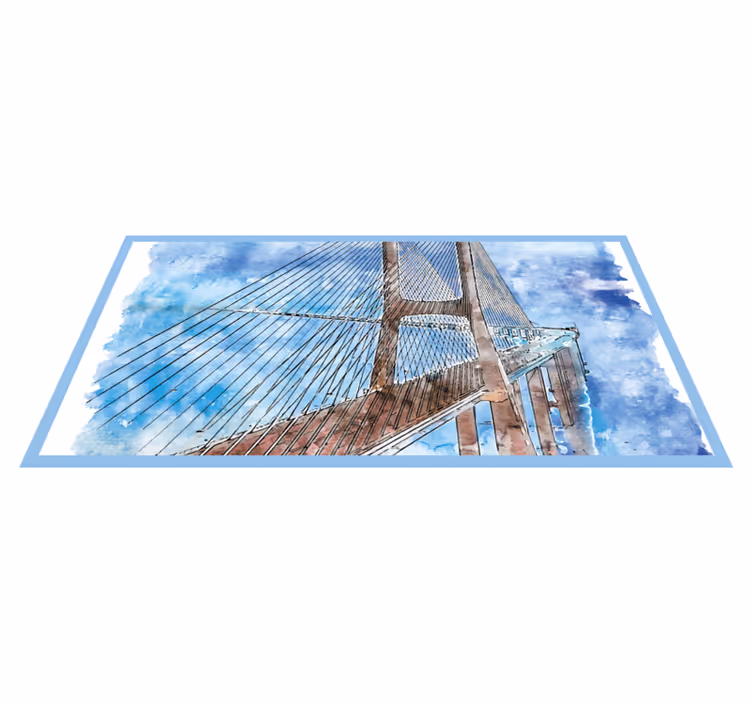 Tappeto in vinile soggiorno illustrazione del ponte - TenStickers