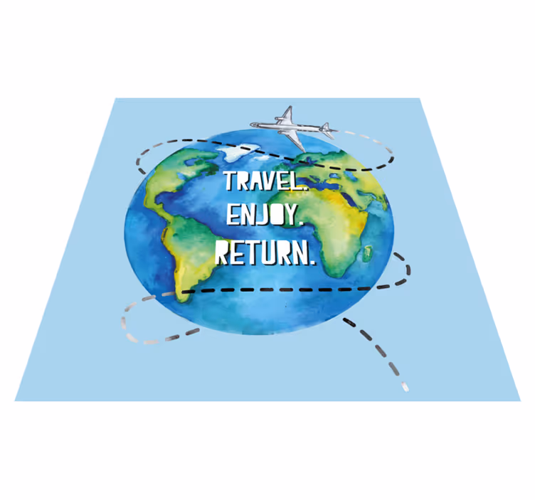 Tappeto vinile frase viaggiare godere tornare - TenStickers