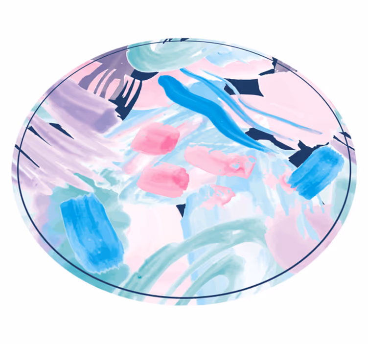 Tappeto vinile minimalista arte astratta colorata - TenStickers