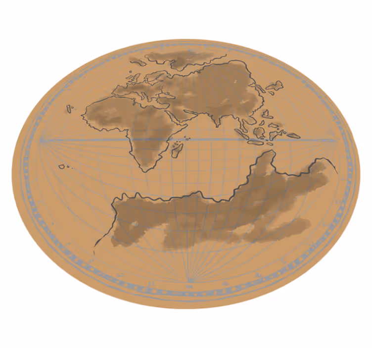 Tappeto vinile mappamondo contorno della mappa globale - TenStickers