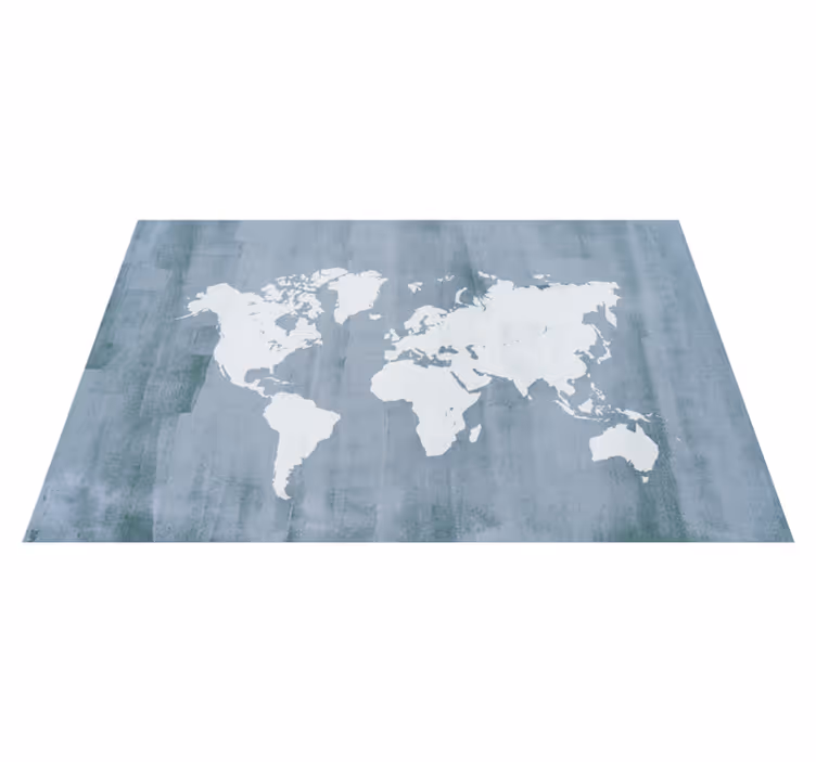 Tappeto vinile mappamondo continenti grigi - TenStickers