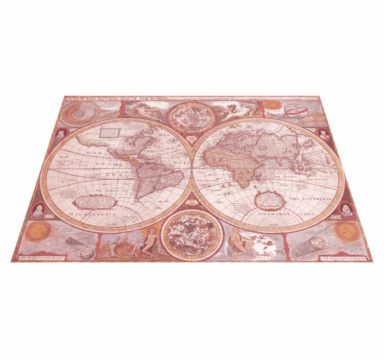 Tappeto in vinile mappamondo antico - TenStickers