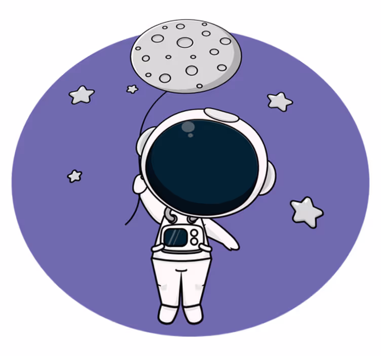 Tappeto vinile per bambini astronauta con palloncino - TenStickers