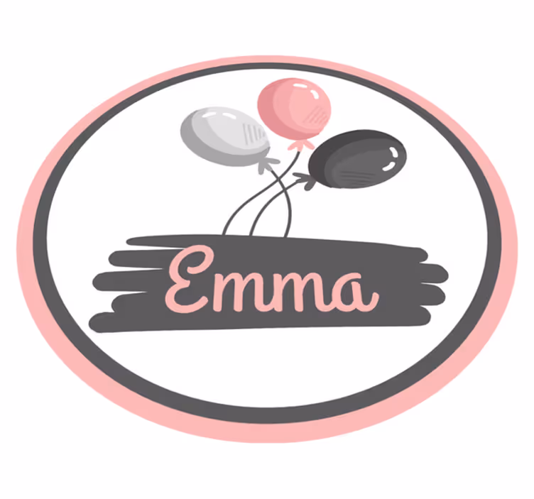 Tappeto vinile con nome tema palloncino personalizzato - TenStickers