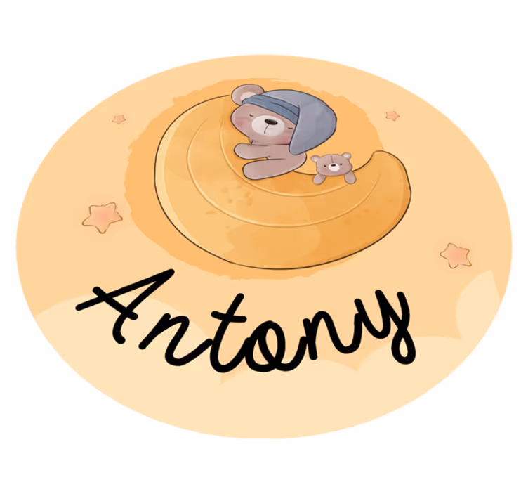 Tappeto vinile con nome orsetto assonnato - TenStickers