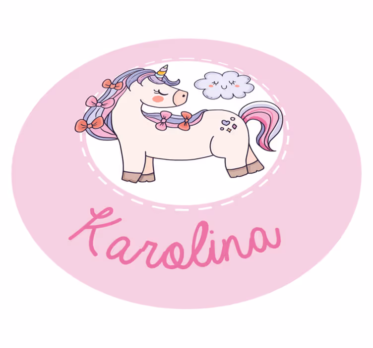 Tappeto vinile con nome unicorno - TenStickers