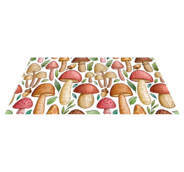 Tappeto vinile natura varietà di funghi giocosi - TenStickers