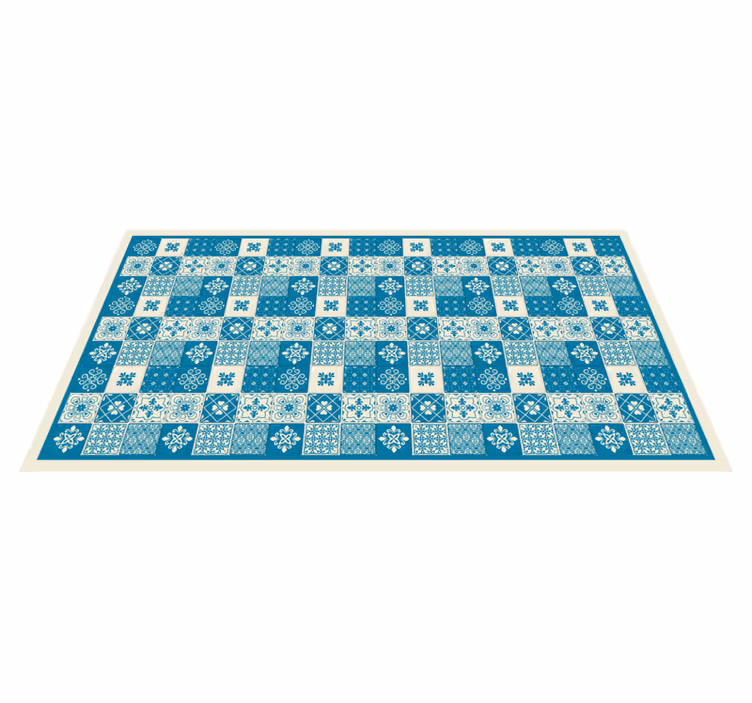 Tappeto vinile piastrelle mosaico blu a motivi - TenStickers