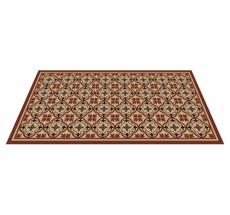 Tappeto vinile mosaico elementi floreali geometrici - TenStickers