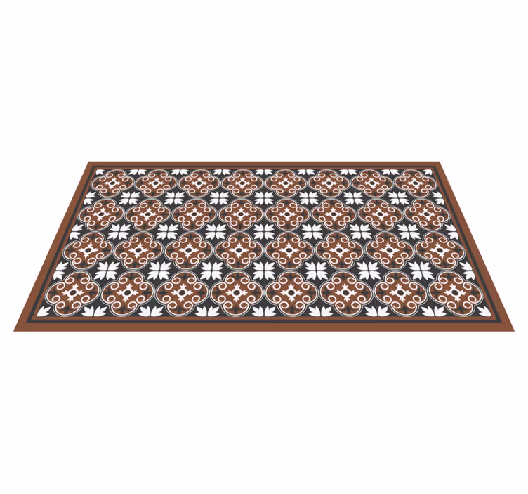 Tappeto vinile mosaico composizione floreale complessa - TenStickers