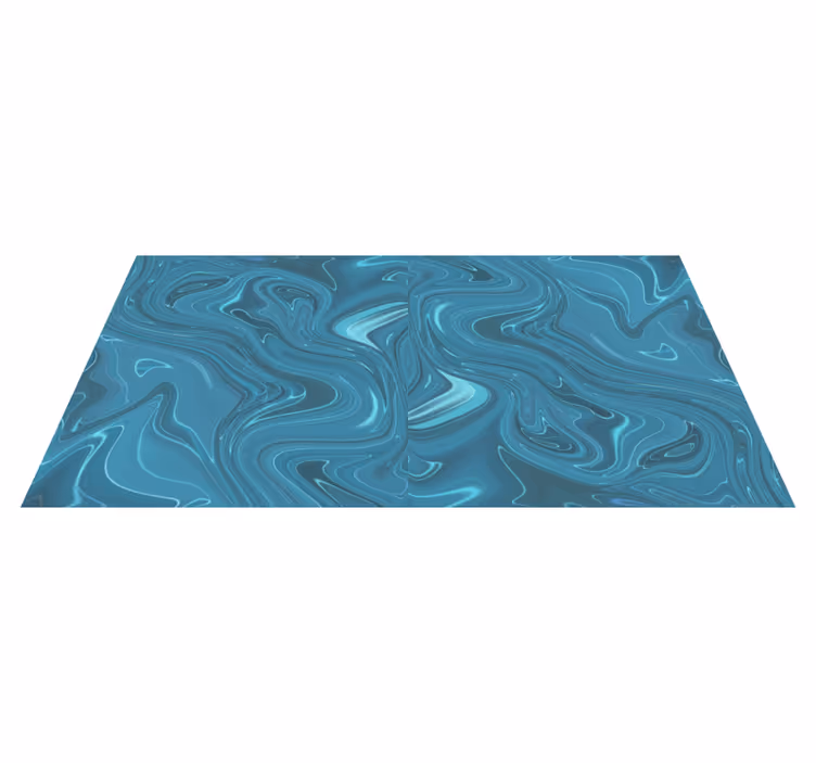 Tappeto vinile effetto marmo vorticose sfumature dell'oceano - TenStickers
