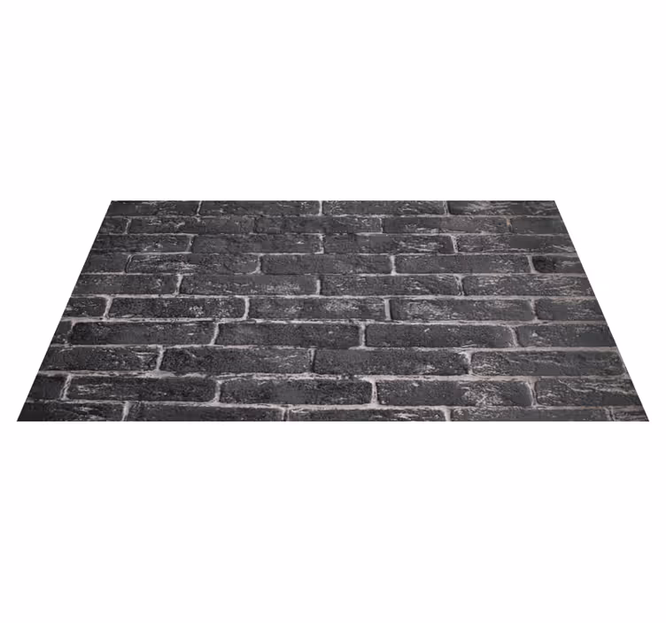 Tappeto vinile effetto pietra mattone nero chic - TenStickers