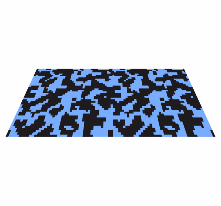 Tappeto vinile per bambini motivo blu pixelato - TenStickers