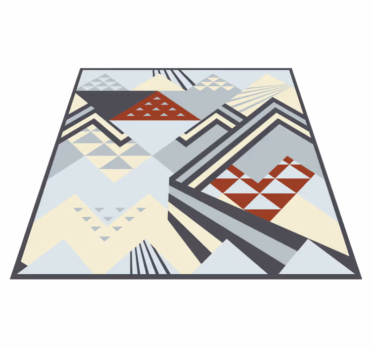 Tappeto vinile geometrico forme moderne grigie - TenStickers