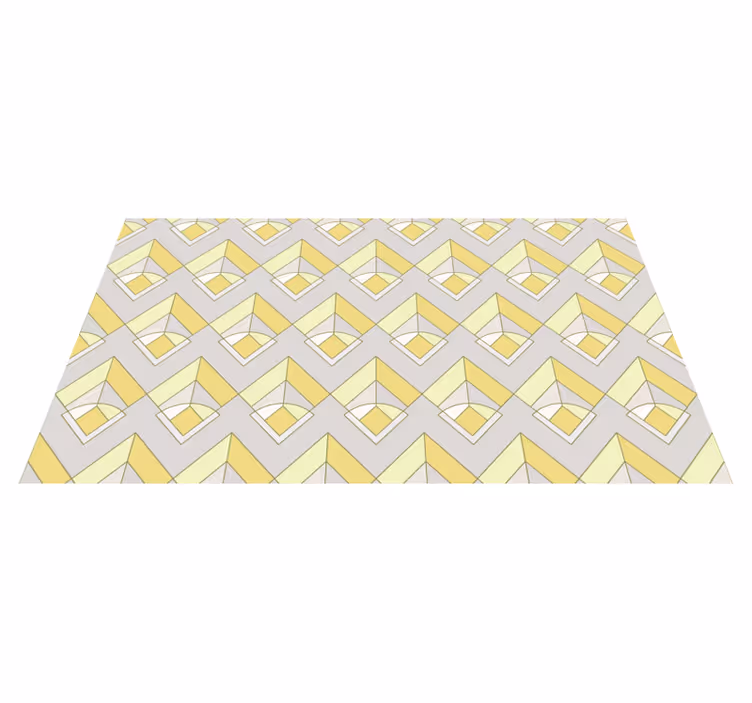 Tappeto vinile geometrico modello giallo e grigio - TenStickers