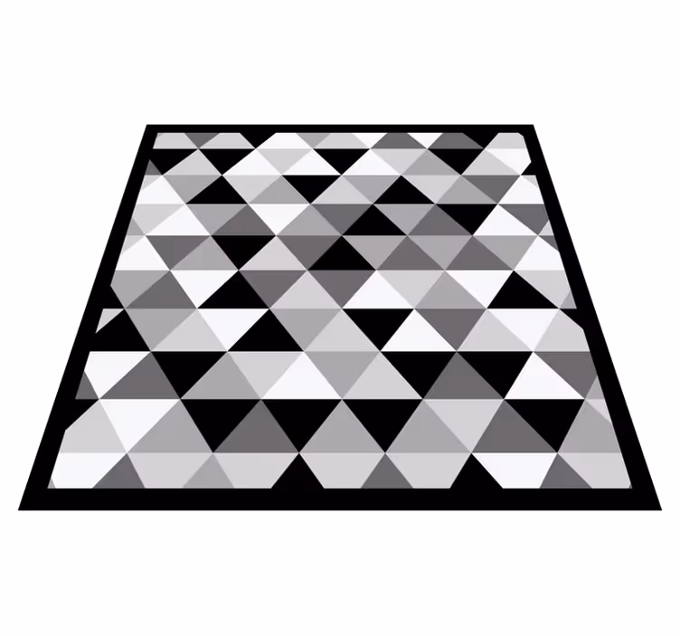 Tappeto in vinile soggiorno motivo a triangolo grigio - TenStickers