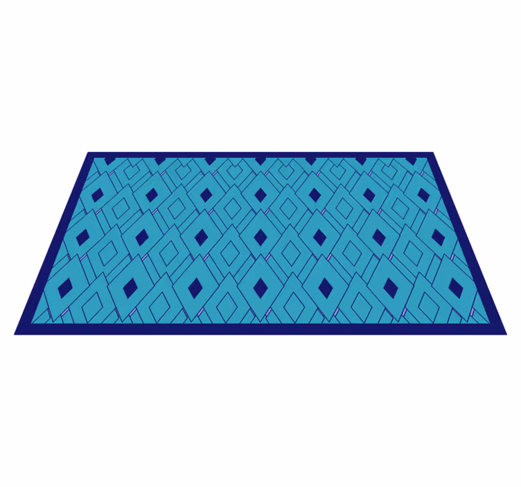 Tappeto vinile geometrico elementi di diamante blu - TenStickers