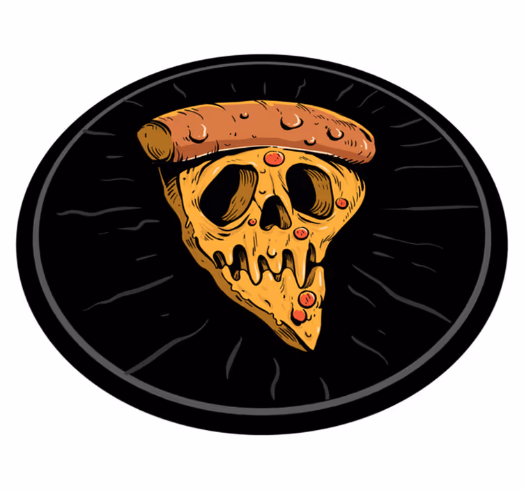 Tappeto vinile per ragazzi fette di pizza a forma di teschio - TenStickers