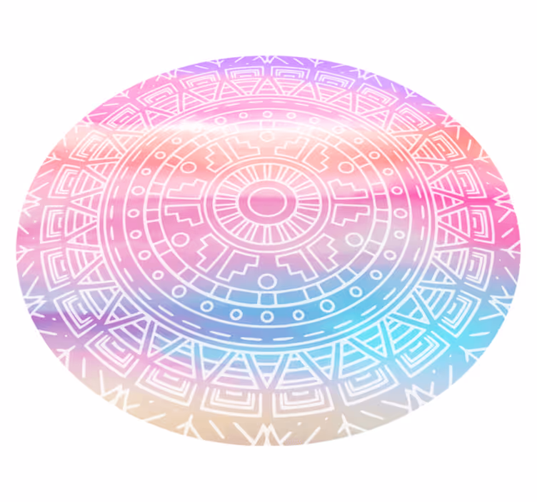 Tappeto vinile Mandala elemento geometrico vivace - TenStickers