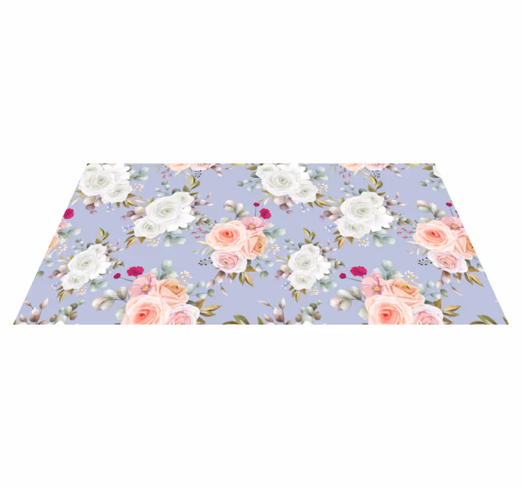 Tappeto vinile fiori eleganti motivi a rose - TenStickers