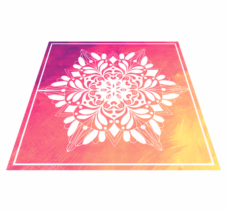 Tappeto vinile Mandala elaborata disposizione botanica - TenStickers