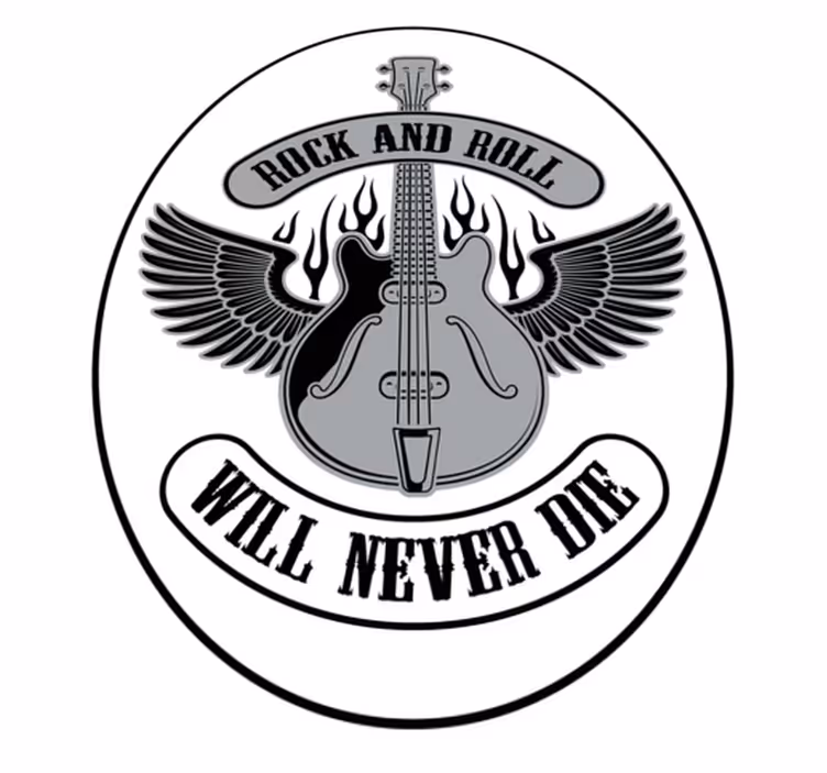 Tappeto vinile con nome il rock non morirà mai - TenStickers