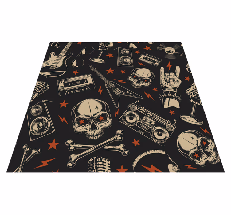 Tappeto vinile per ragazzi tema della musica rock - TenStickers
