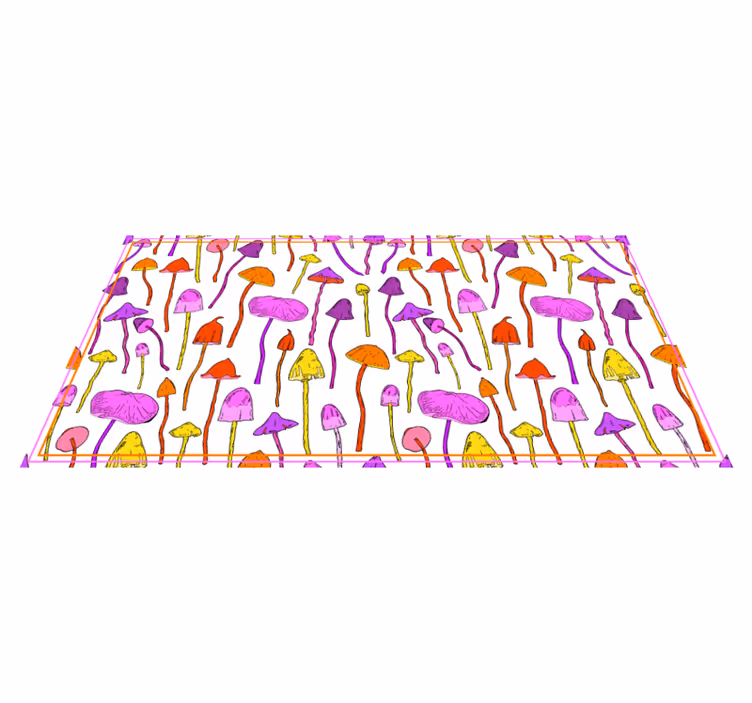 Tappeto vinile natura illustrazioni colorate di funghi - TenStickers